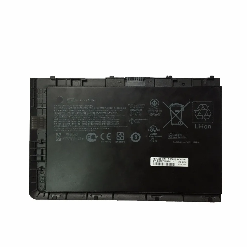 14.8v 52Wh BT04XL New Original Laptop Battery for HP EliteBook Folio 9470 9470M Series HSTNN-IB3Z HSTNN-I10C BT04XL BA06 68751