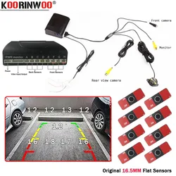 Koorinwoo Parktronics 13MM White Black Car Parking Sensor 8 Alarm Probe video System Can Connect Car Rearview Camera Android DVD