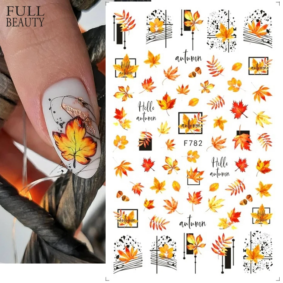 llll000: Sonbahar Yaprakları Nails Art Yapıştırıcılar ile Süper Manikür Deneyimi