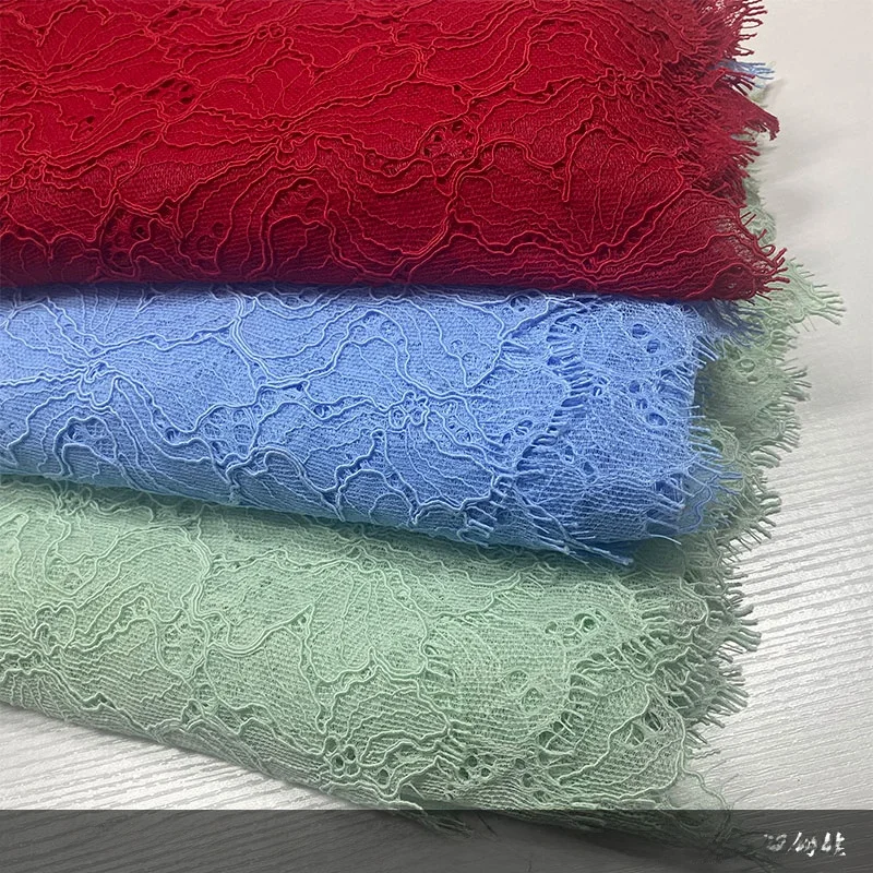 

Korean Pure Color Heavyweight Hollow Lace Trim Dr Fabric Chinese Sle DIY Home Sponge Pad/Hanrt Material