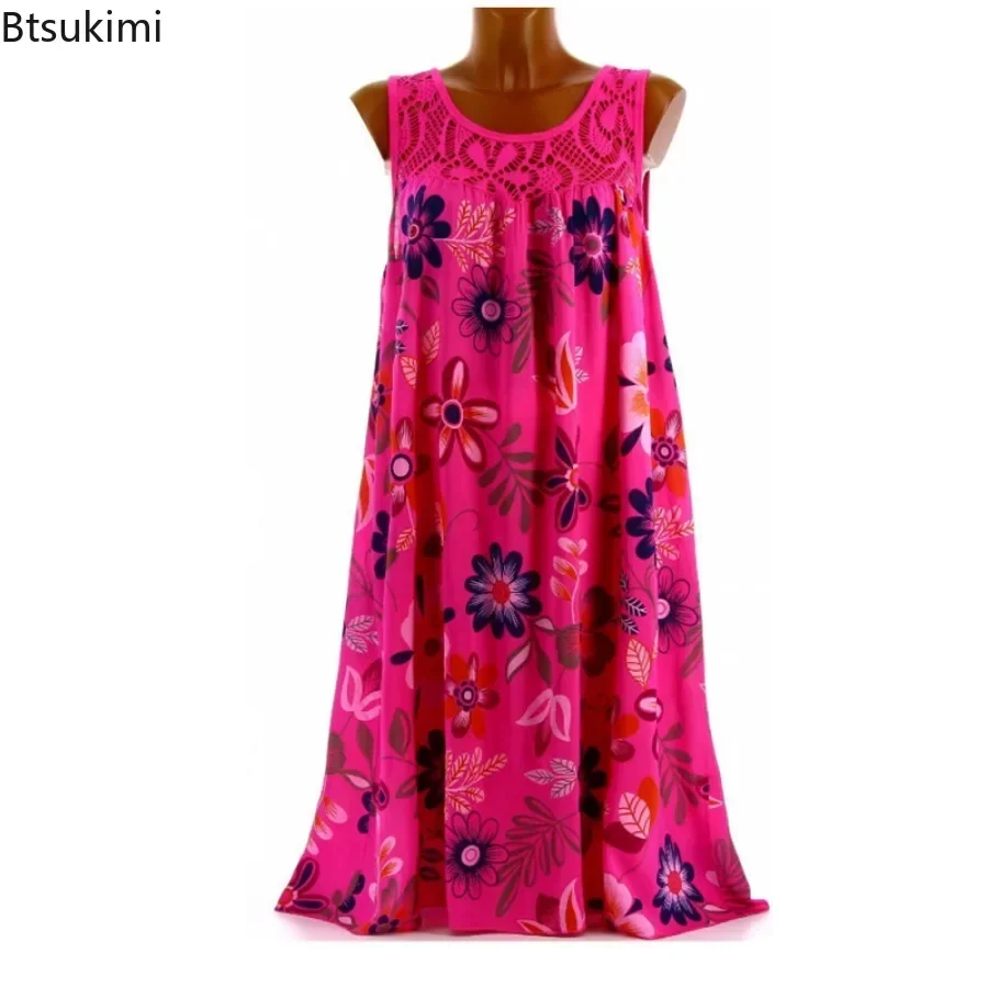 Robe décontractée en dentelle à imprimé floral pour femmes, tunique de plage, t-shirt, mini, fête, été, nouveau, 2025