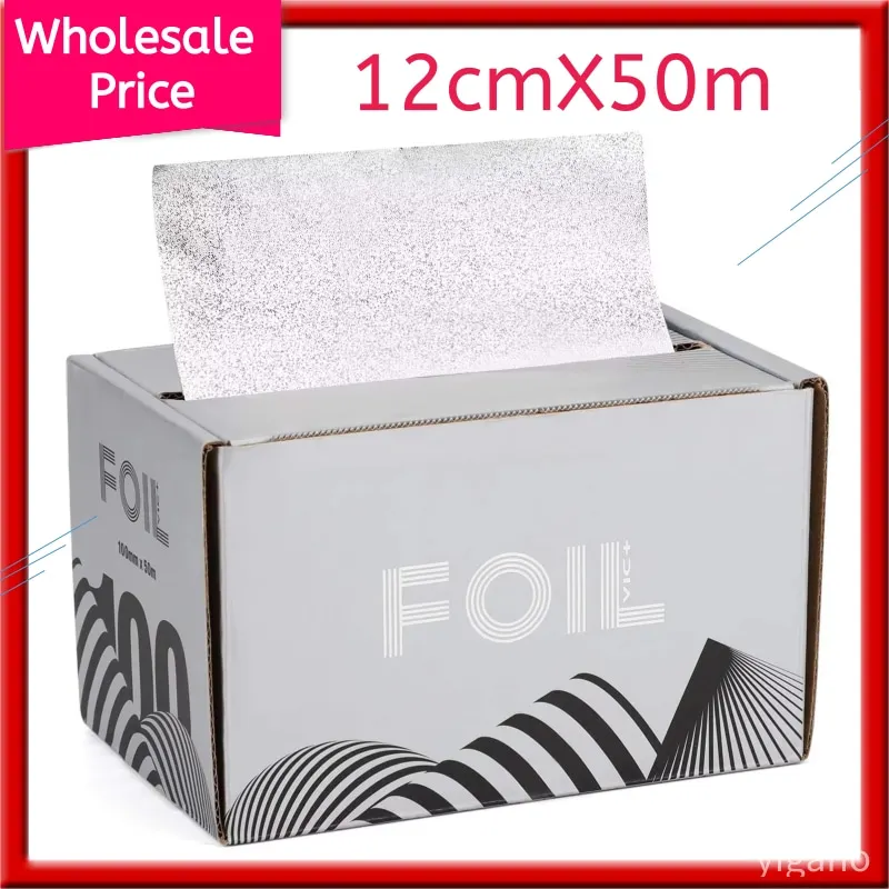 12cmX50m Aluminum Foil for Hair，Professional Embossed Hair Foil Roll Hair Coloring Highlighting Foils for Bleaching Hair Salon