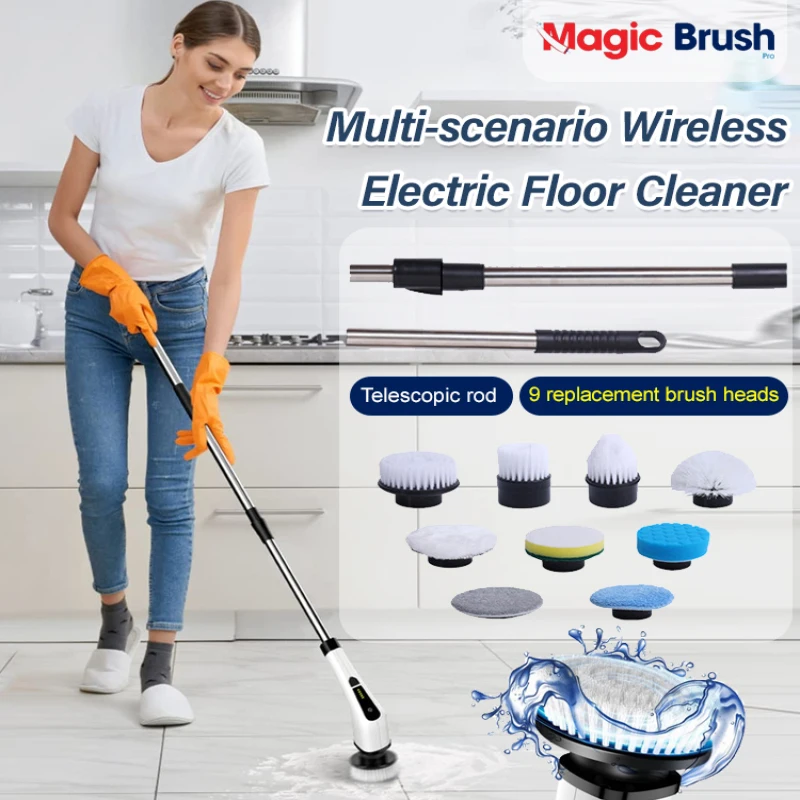 Cordless Scrubber Replacement Power Brush Heads Power Mop for Crack and Tile Toilet Cleaning Multifunctional cleaning brush