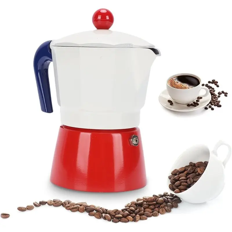 PZHI-Aluminum Coffee Maker For Outdoor Home Camping, 150Ml 3 Cups Stovetop Italian Espresso Maker Coffee Pot