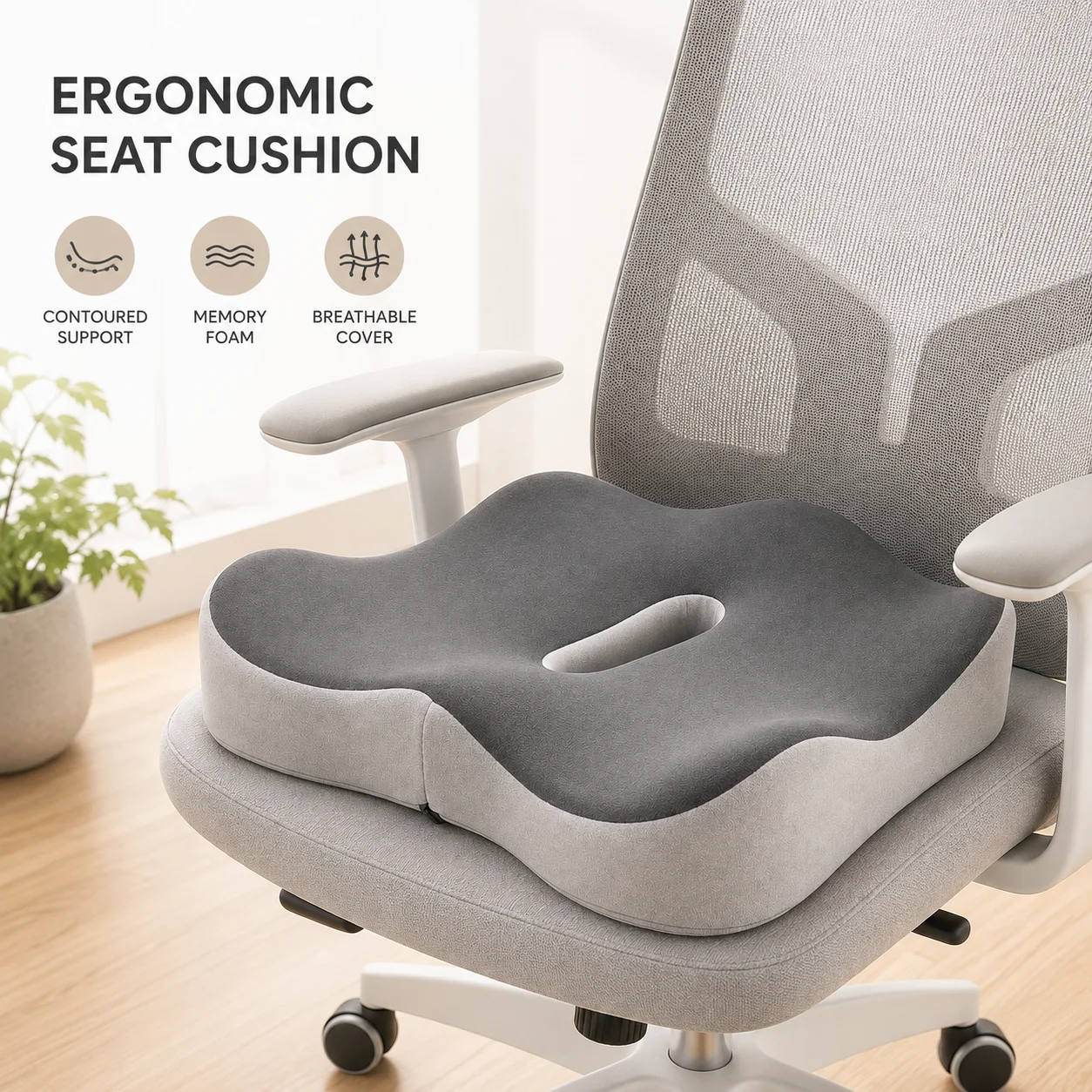 Orthopedic Memory Foam Seat Cu - Office Chair Cushion 评论和价格