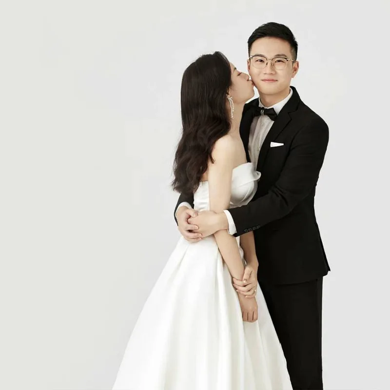 2025 novo tubo superior fino e doce moda luz branca vestido de casamento vestido formal feminino elegante vestidos de noite moda simples