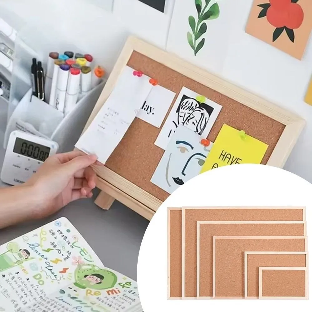 Wooden Frame DIY Cork Display Panel Soft Decorative Memo Bulletin Board Hanging Wood Letter Message Boards