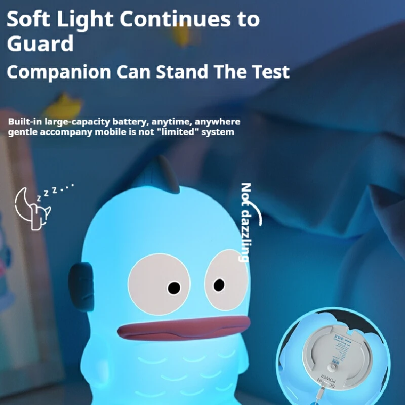 Kawaii Sanrio Character Hangyodon Pat-Light Toys For Girl's Birthday Gifts Mermaid Hangyodon Night Lamp Anime Figures Decor Toys