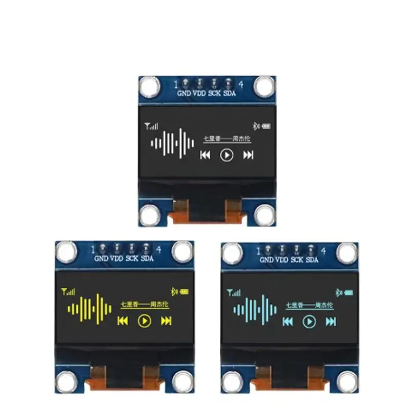 0.96 Inch OLED Display Module SSD1306 I2C IIC SPI Serial 128X64 LCD 4 Pin YellowBlue WhiteBlue for Arduino(Pin Headers Soldered)