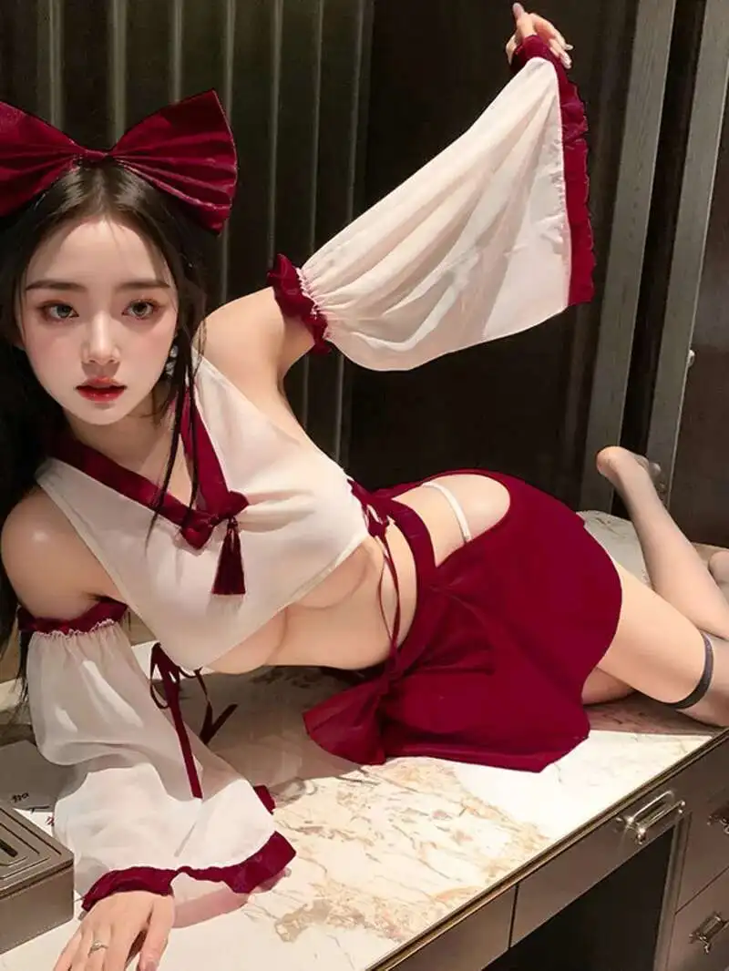 

Lingerie Casual Erotic Sexy Chinese Style Uniform Tempting Women Pure Desire Dress Elegant Fashion Sexy Pink Red Sheer Mesh KWTF