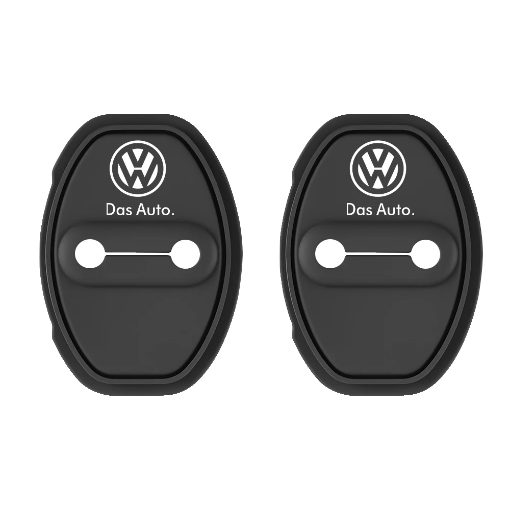 2/4Pcs Silicone Car Door Lock Buckle Protection Cover For Volkswagen VW Golf 4 5 MK7 Beetle Touran Tiguan Bora  Auto Accessories