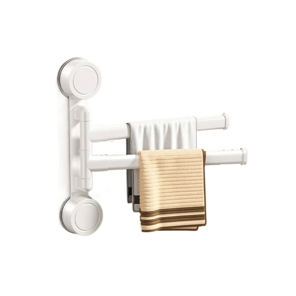 

Rotating Suction Cup Towel Rack Wall-mounted Drain Bathroom Towel Rod Easy To Install Waterproof Hanging Towel Holder Kitchen