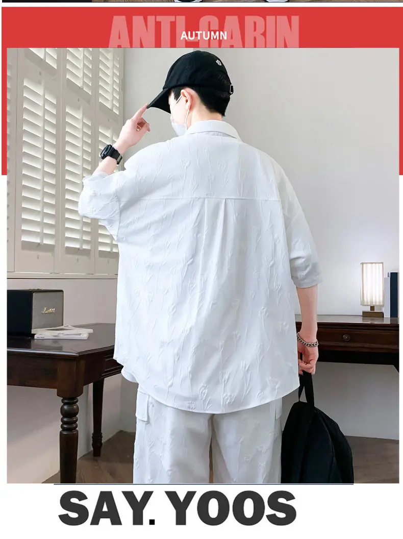 Neue 2026 Sommer Kurzarm-Shirt & Five-Cent-Shorts Freizeit Herren-Sets Kleidung Jugend 2-teilige Outfits Streetwear Oberteile & Hosen – Detail 10