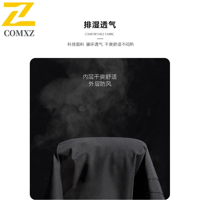 سترة COMXZ Alpine للرجال سميكة للتزلج في الهواء الطلق مقاومة للرياح سترة دافئة بتصميم بسيط بقلنسوة ملابس خريفية مريحة #4