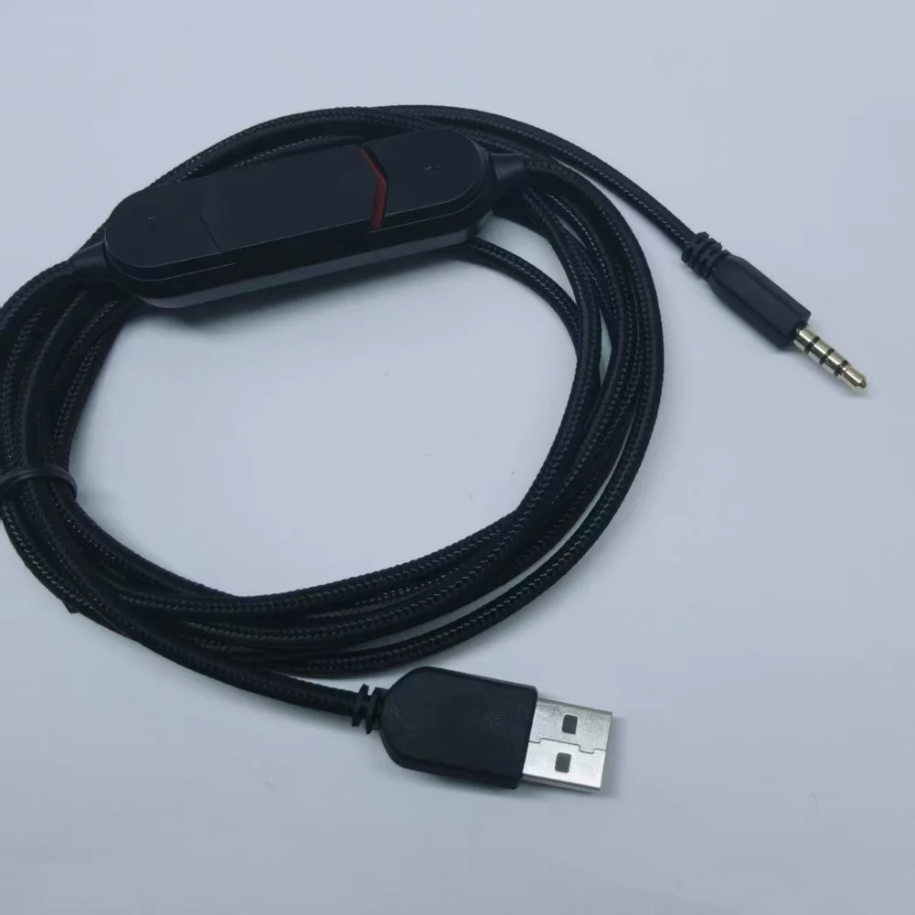 1 قطعة USB سماعة ضبط خط 2 متر ل 3.5 مللي متر واجهة الألعاب رئيس شنت سماعة ضبط كابل استبدال الملحقات