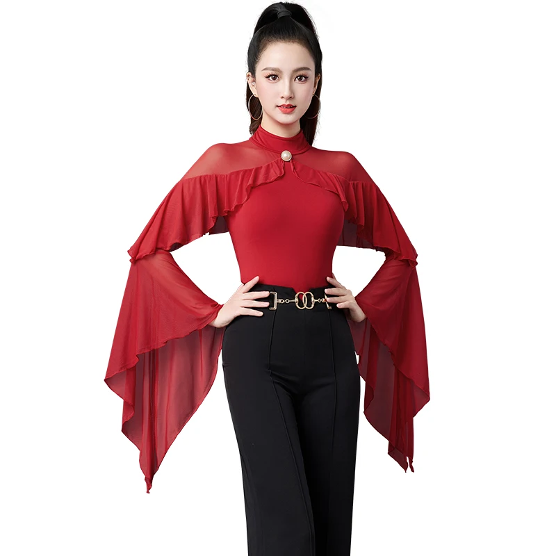 جديد المرأة الفالس الرقص الوطنية القياسية الرقص اللاتينية الرقص شبكة كشكش الأعلى تشاتشا رومبا تانجو أزياء رقص الحديثة DQL12403