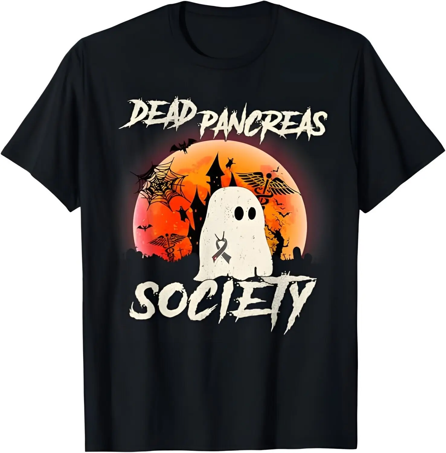 

Diabetes Awareness Dead Pancreas Society Halloween Ghost T-Shirt