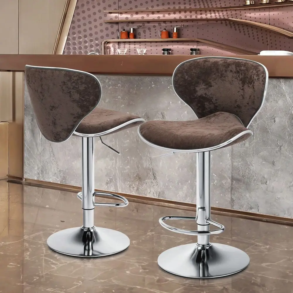

Bar Stools Sillas Para Barra AltaCounter Height Bar Stools Set Of 2, Modern PU Leather Barstool W Backrest And Footrest For Bar,