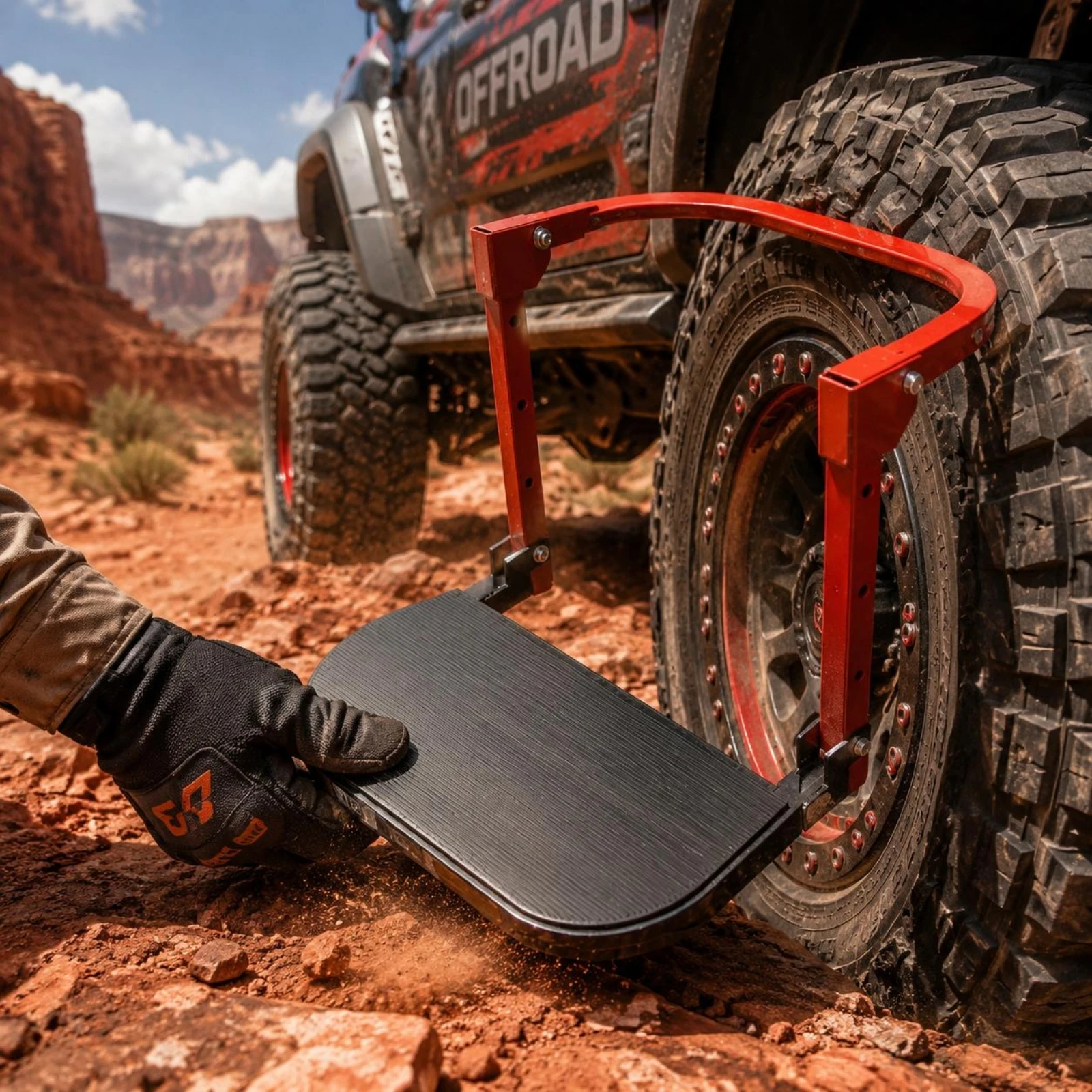 

Non-Paved-Road Tire Step Anti-Slip Folding Tire Step Vehicle Accessory Heavy Duty High Load Capacity for Roof Entry