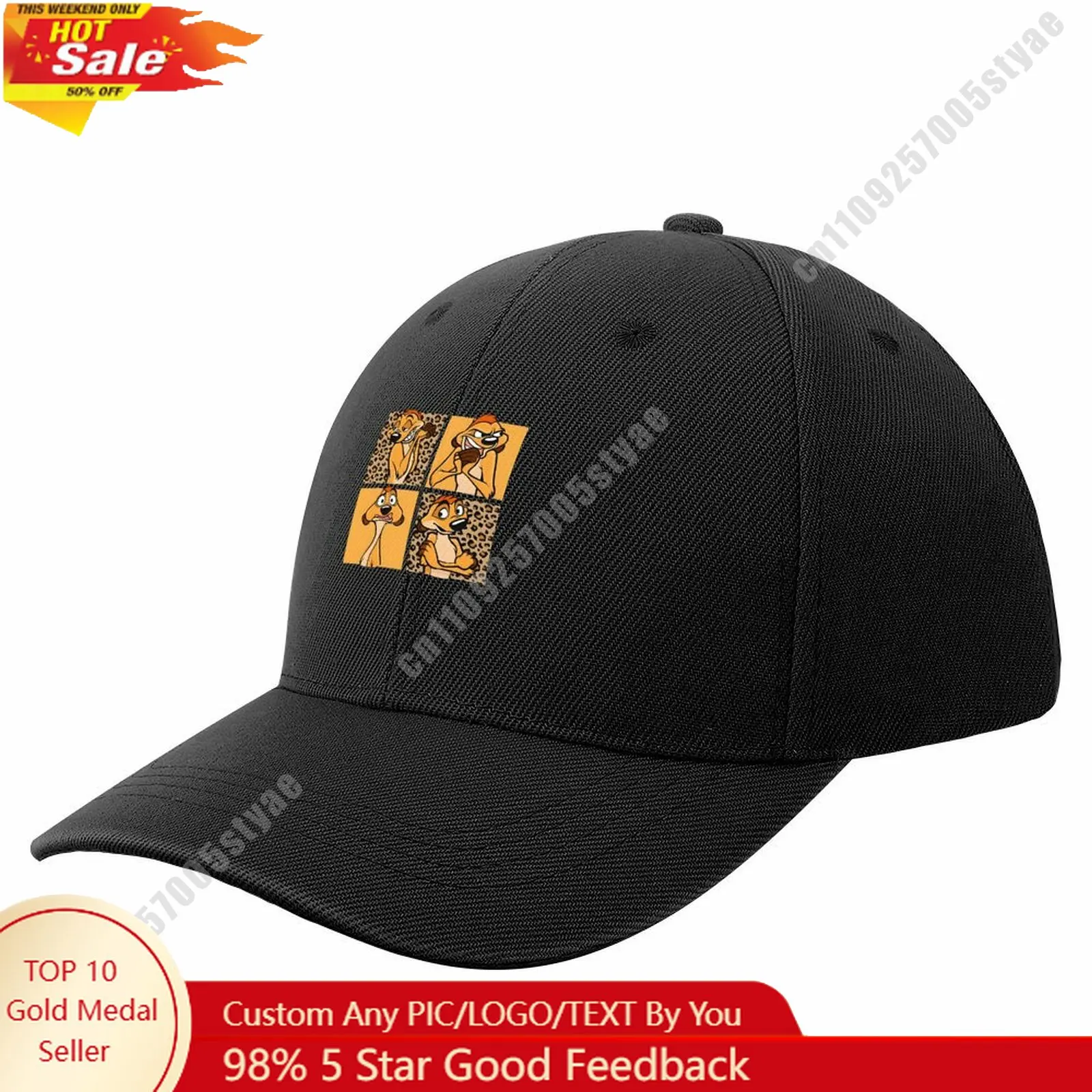 

Timon Baseball Cap Disney Licensed Customizable Your DIY Design Upload Images Text Baseball Hat Holiday Birthday Gift
