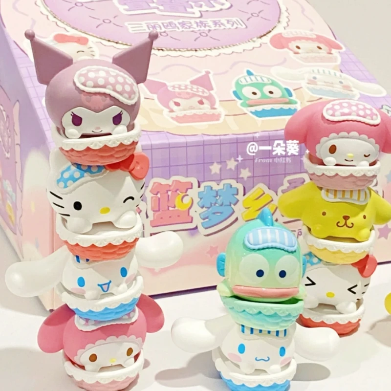 Neue Miniso Sanrio Familie Wiege Traum Serie Hallo Kitty Blind Box Ornament Cartoon Nette Sammlung Diy Dekoration Mädchen Geschenk Spielzeug