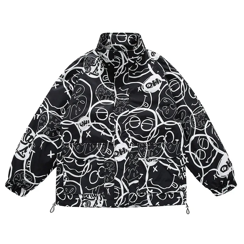 

Модная зимняя хлопковая куртка: тонкая, свободная, мужская, повседневная, в уличном стиле, на молнии, из полиэфирного волокна, утепленная, с воротником-стойкой