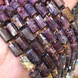 10x14MM Faceted Natural Red Pietersite Cylinder Bead Stone Spacer Tube Beads For Jewelry Making MY221211