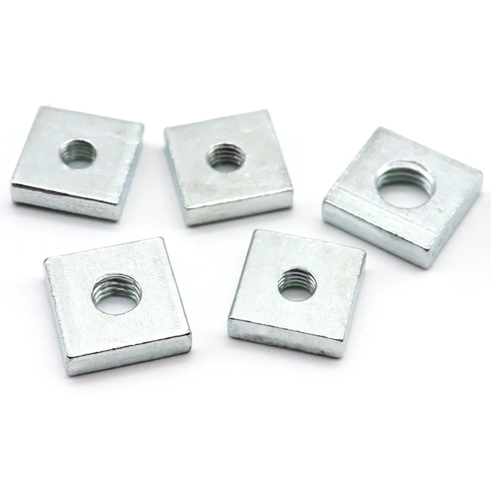 5/10/20/50Pcs M2 M3 M4 M5 M6 M8 Zinc Plated Carbon Steel Thin Square Nuts Slider Block for Aluminum Profile Accessory DIN562