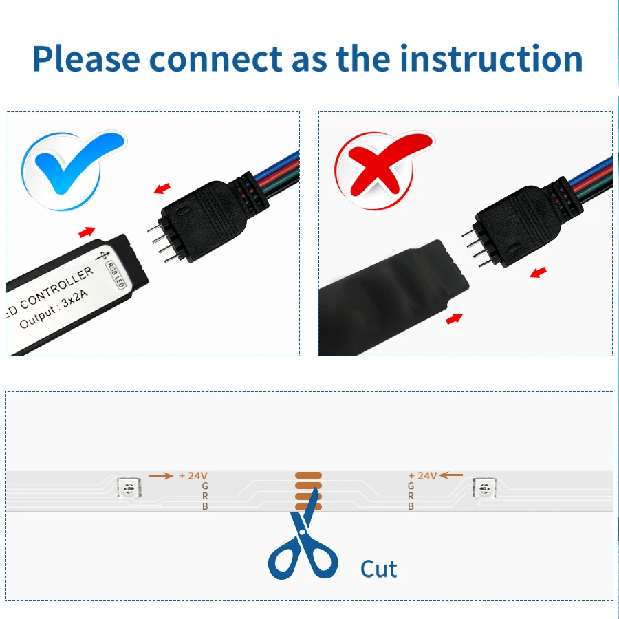 2M-15M 5V diody na wstążce LED USB SMD3535 taśma RGB z 24 klawiszem zdalny kontroler wystrój pokoju podświetlenie TV elastyczna dioda wstążka