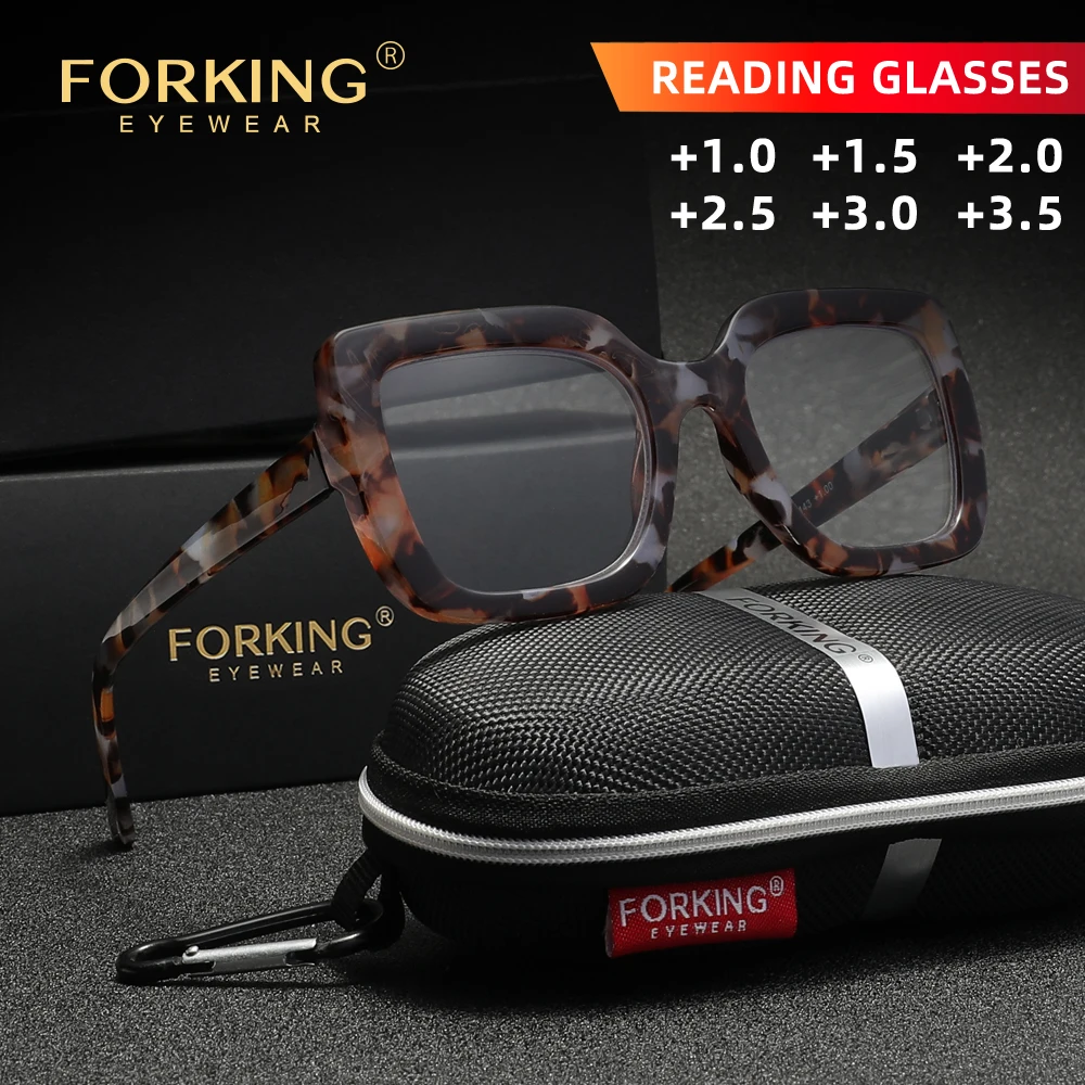 FORKING نظارات للقراءة إطار سميك للرجال النساء طول النظر الشيخوخي نظارات القارئ + 1.0 + 1.5 + 2.0 + 2.5 + 3.0 + 3.5