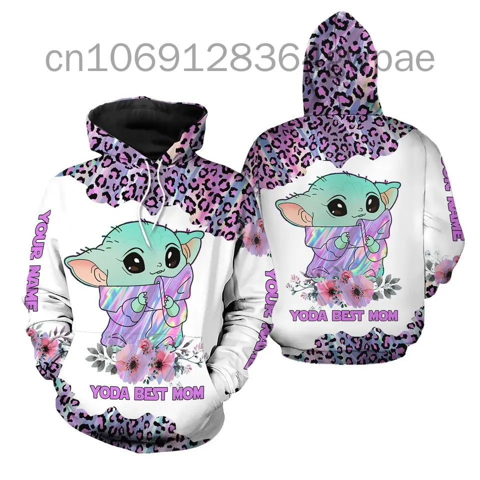 2024 Disney 3D Hoodie Men\'s Women\'s Fashion Oversized Sweatshirt Crossover SW Stitch Baby Yoda Black Blue Green Hoodie 2022