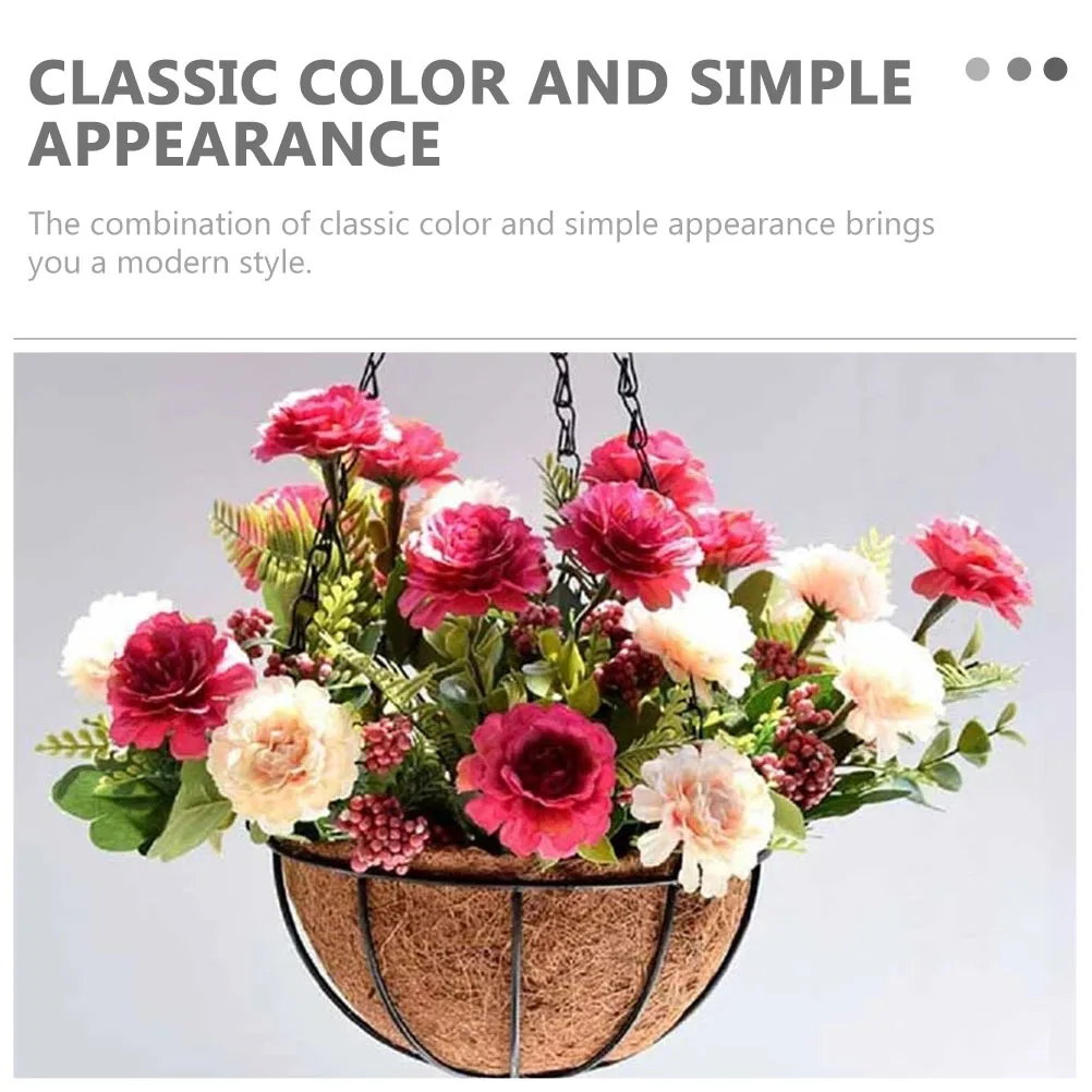 

2pcs Hanging Flower Baskets With Coconut Liner Metal Planter For Garden Balcony Indoor Outdoor Plant Pot Hanging Basket Decor