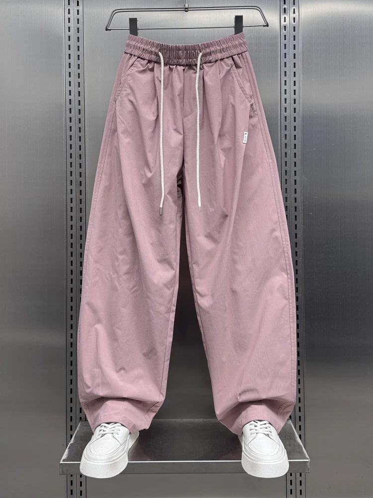 

Мужские летние тонкие свободные повседневные брюки с эластичным поясом, быстросохнущие, прямого кроя, базовые цвета, модные, брендовые, молодежные, для активного отдыха