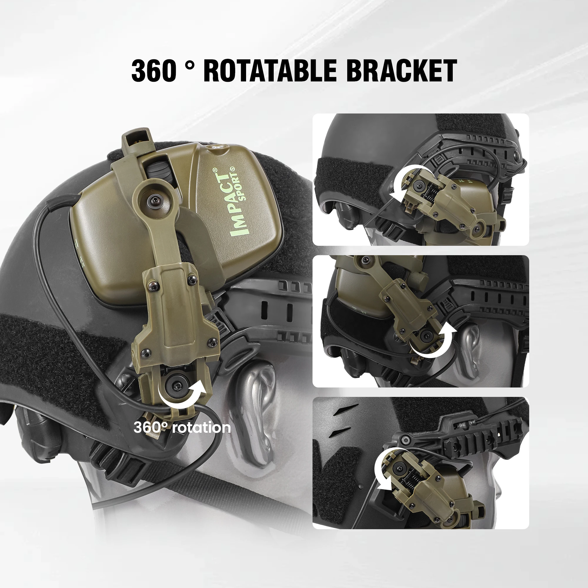 Impact Sport Electronic Shooting Headset Helmet Mounted Ver Hunting Pickup Noise Reduction Hearing Protection Tactical Headset