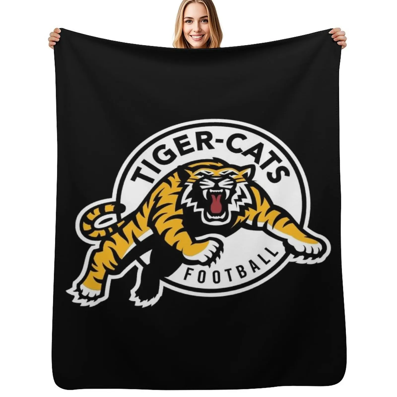 

Fan Cats Hamilton Tiger merch Throw Blanket Anti Shedding Soft Fuzzy Blanket for Home
