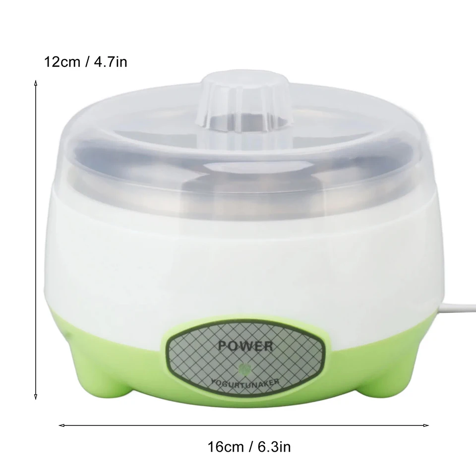 110V/220V Yogurt Maker Machine Stainless Steel Container Yogurt Maker for Homemade DIY Yogurt Green 15W DIY Yogurt Maker Machine