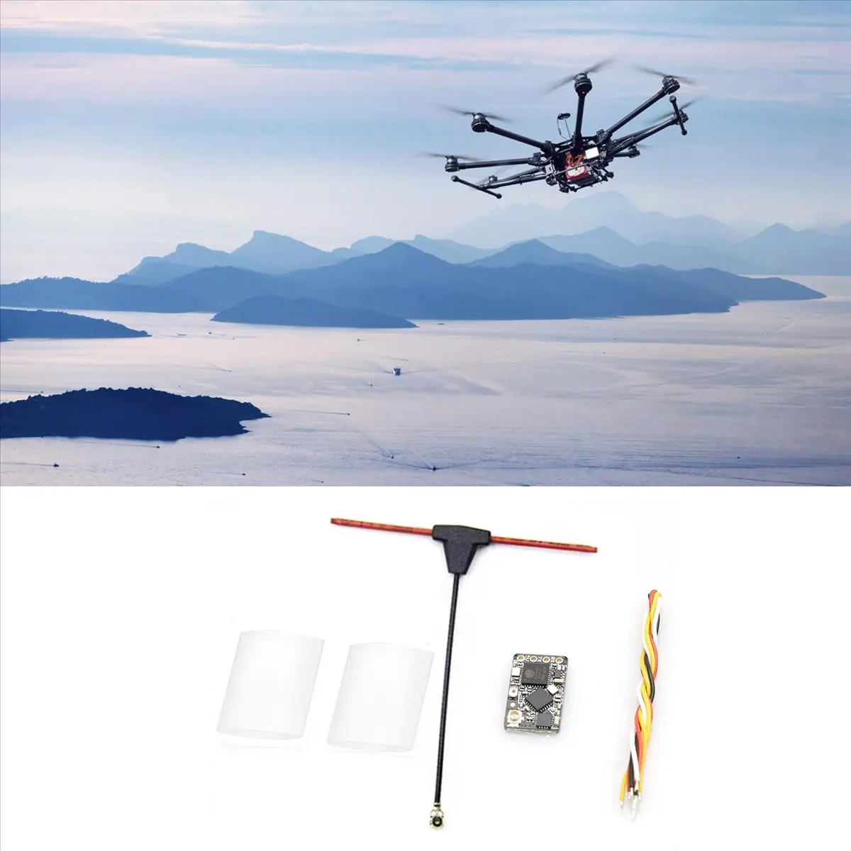 (A30I) 10PCS ELRS Receiver 2.4GHz NANO ExpressLRS Receiver CRSF with T-Type Antenna for RC FPV Traversing Drones Parts
