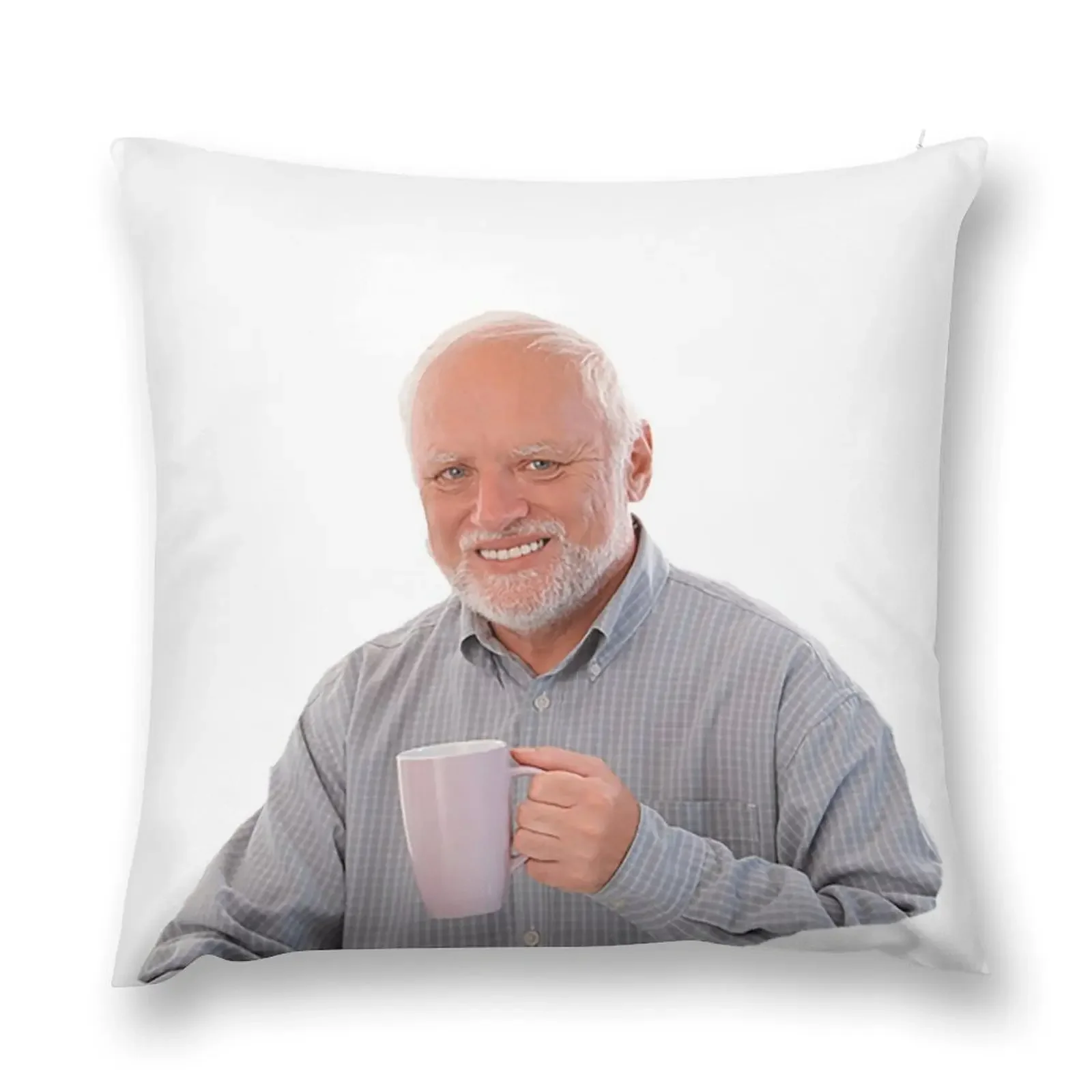 Hide the Pain Harold drinking coffee Throw Pillow Pillow Cover Cushion Cover Luxury pillow