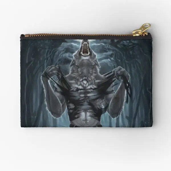 Werewolf Ripping Shirt Meme  Zipper Pouches Small Bag Cosmetic Men Wallet Storage Money Panties Packaging Key Coin Pure