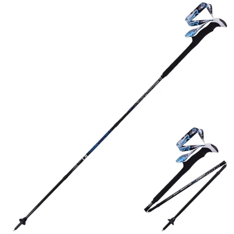 

2 Pcs Climbing Cane Walking stick Lightweight Collapsible Trekking Poles Carbon Fiber 4 Section Hiking Stick with Storage Bag
