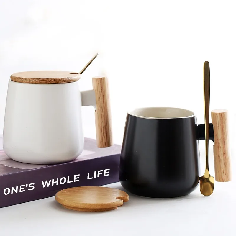 

Ceramic Coffee Mug Tea Cup for Office and Home 301-400ml Cup with Lid and Coffee Spoon Birthday Gifts for Women and Men