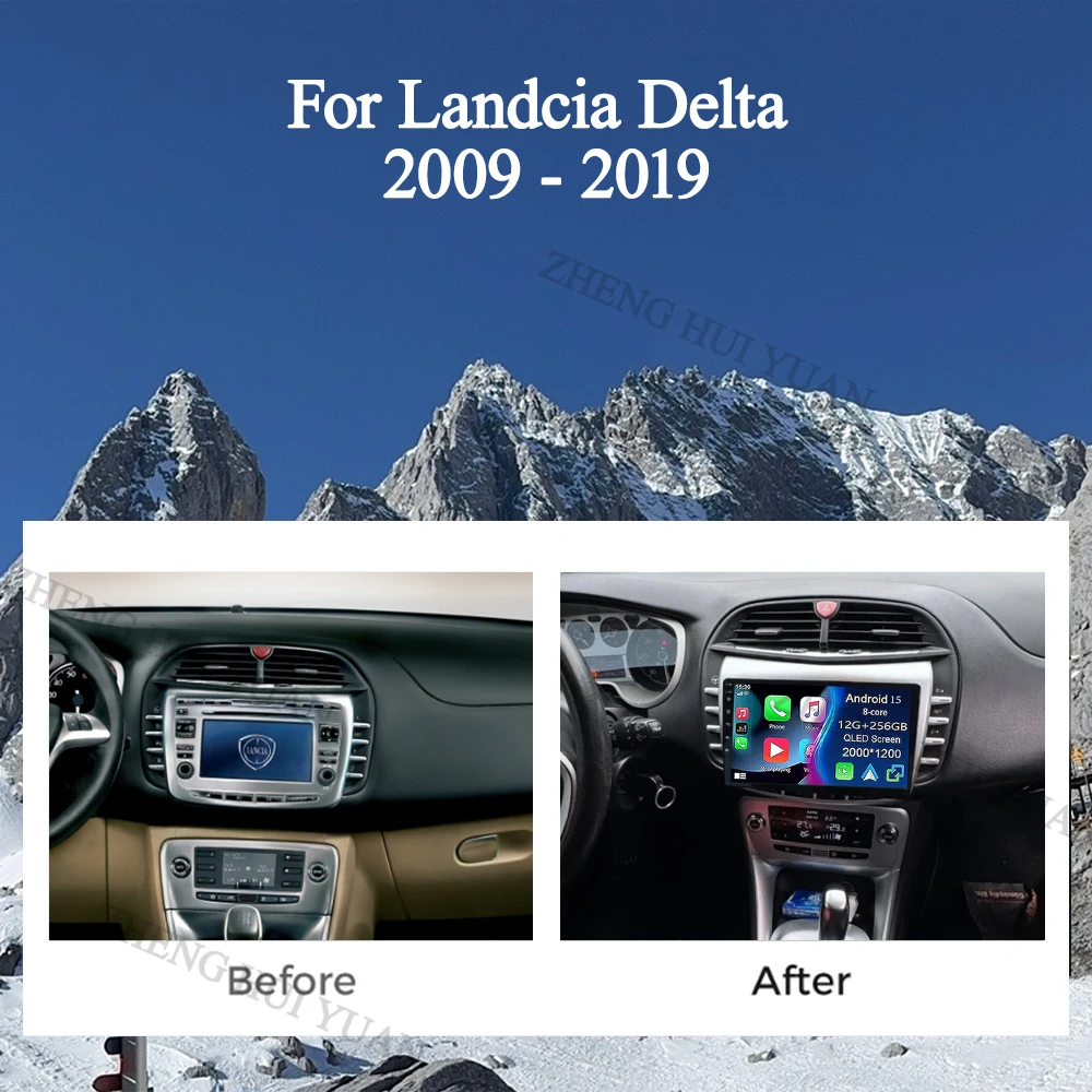 Android 16 For Landcia Delta 2009 - 2019 CarPlay Android Auto Car Radio Stereo GPS Navigation Multimedia Player Wireless WIFI BT
