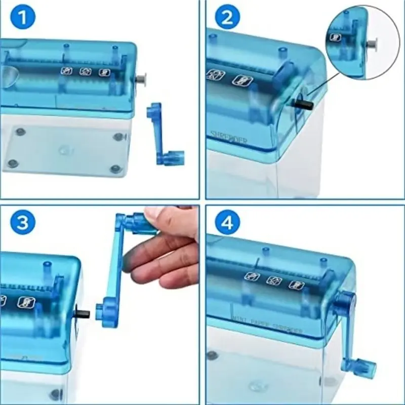 Mini Hand-Cranked Manual Paper Shredder, Strip Shredder, Ideal For Home And Office Use Top-Rated