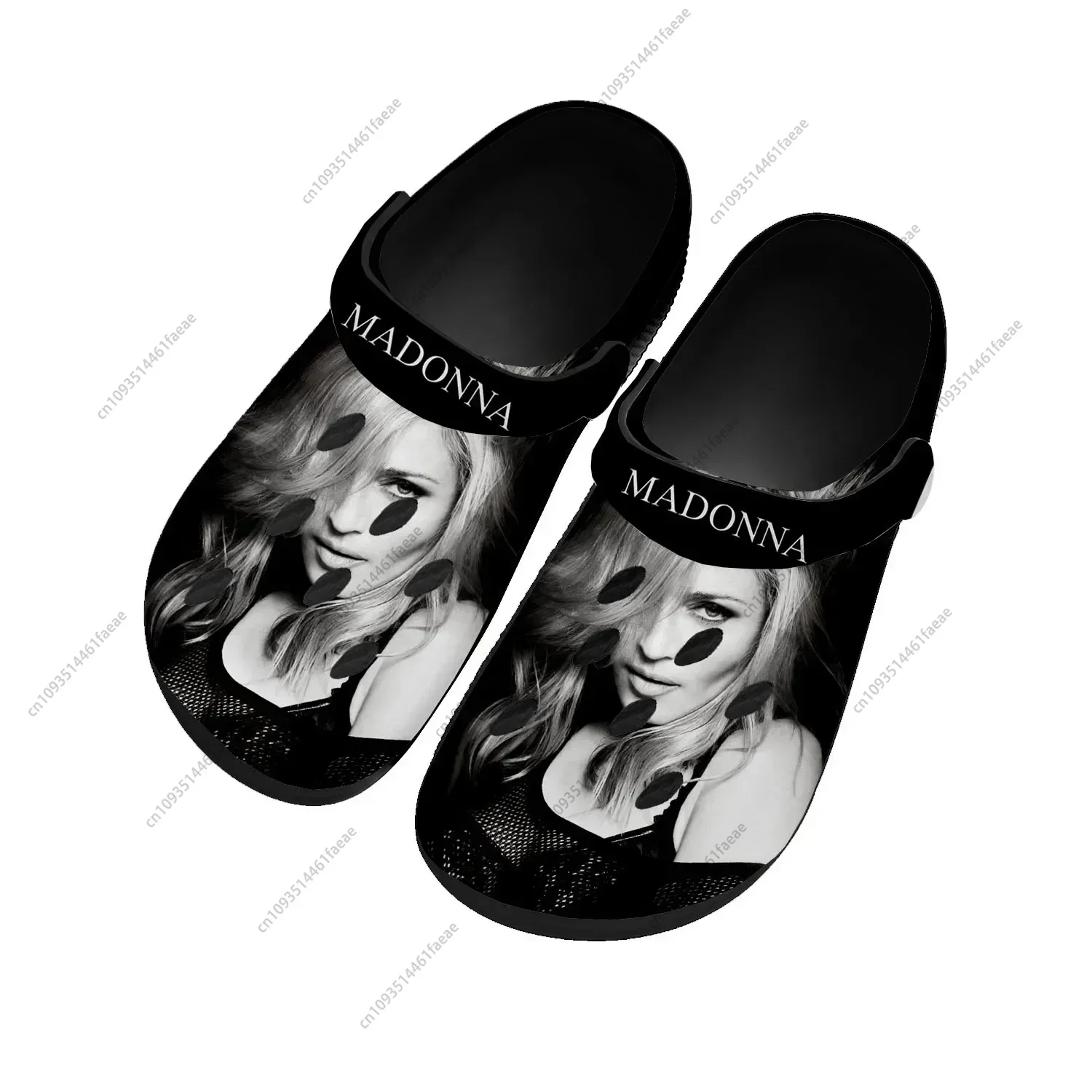 Madonna Pop Rock Singer Disco Home Clogs Custom Water Shoes Mens Womens Teenager Shoes Clog Breathable Beach Hole Slippers Black