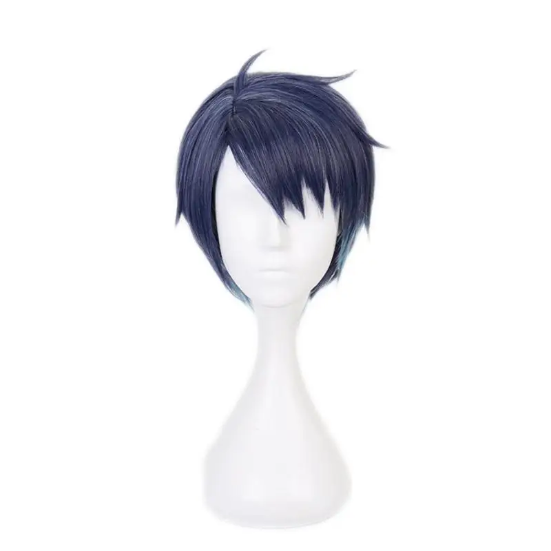 Game Twisted Wonderland Deuce Spade Cosplay Wig Dark Blue Short Hair Heat Resistant Synthetic Halloween Party Accessories Props