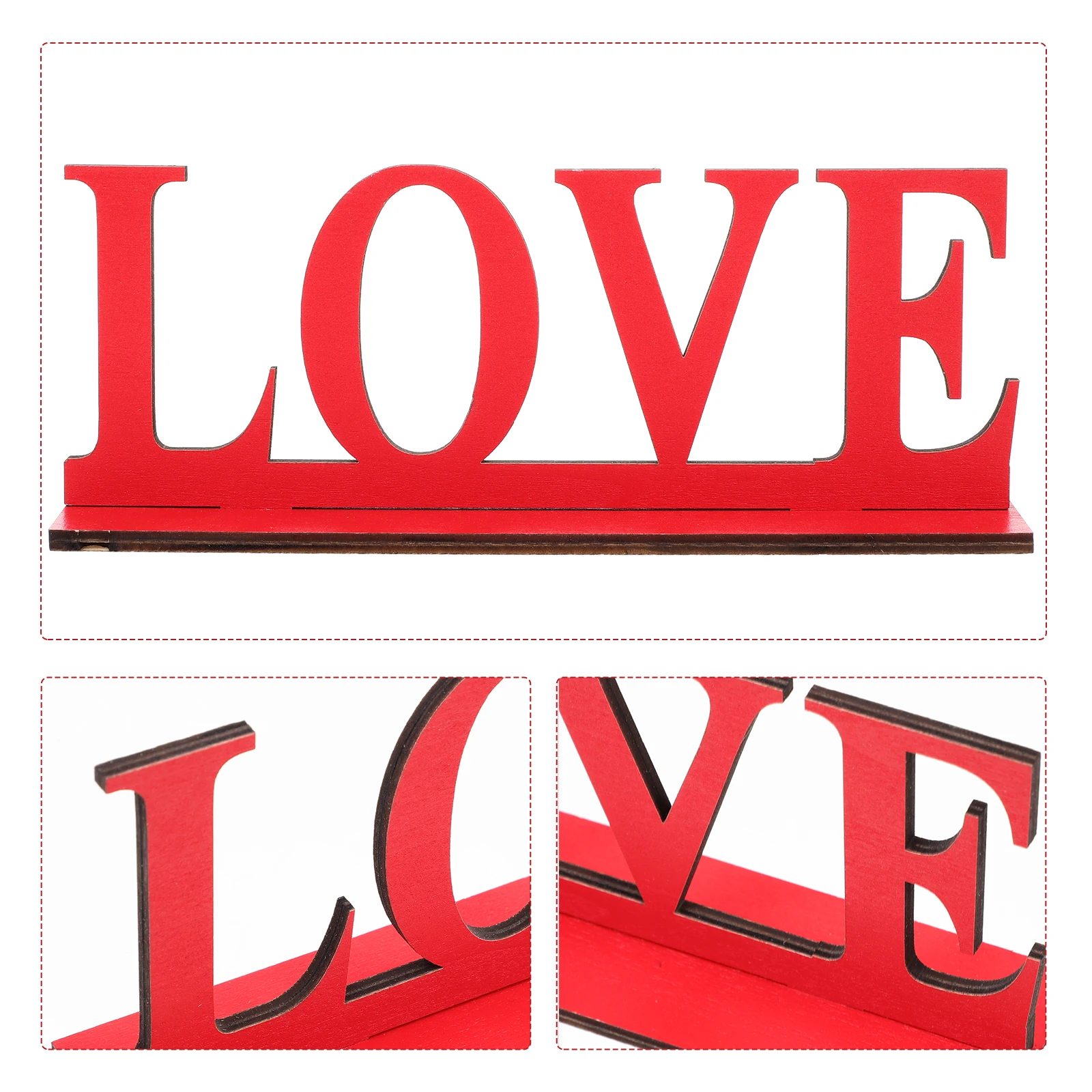 

3 Pcs Love Wooden Sign Decoration Alphabet Shaped for Table Romantic Decorations
