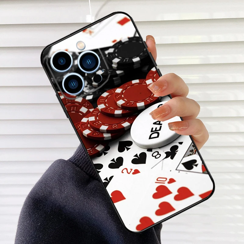 Dices Poker Casino Case For iPhone 16 15 13 12 Mini 11 14 Pro Max XS Max X XR Plus Soft Phone Cover