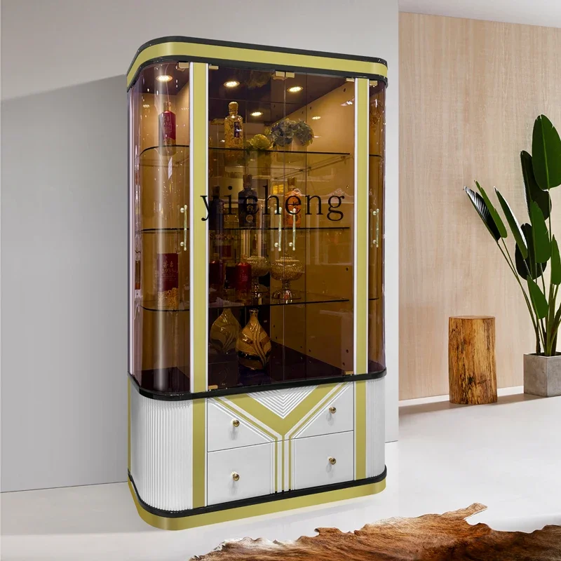 V21 Light Luxury Wine Cabinet Living Room High-end Display Cabinet Glass Door Wall Storage Household Wine Cabinet