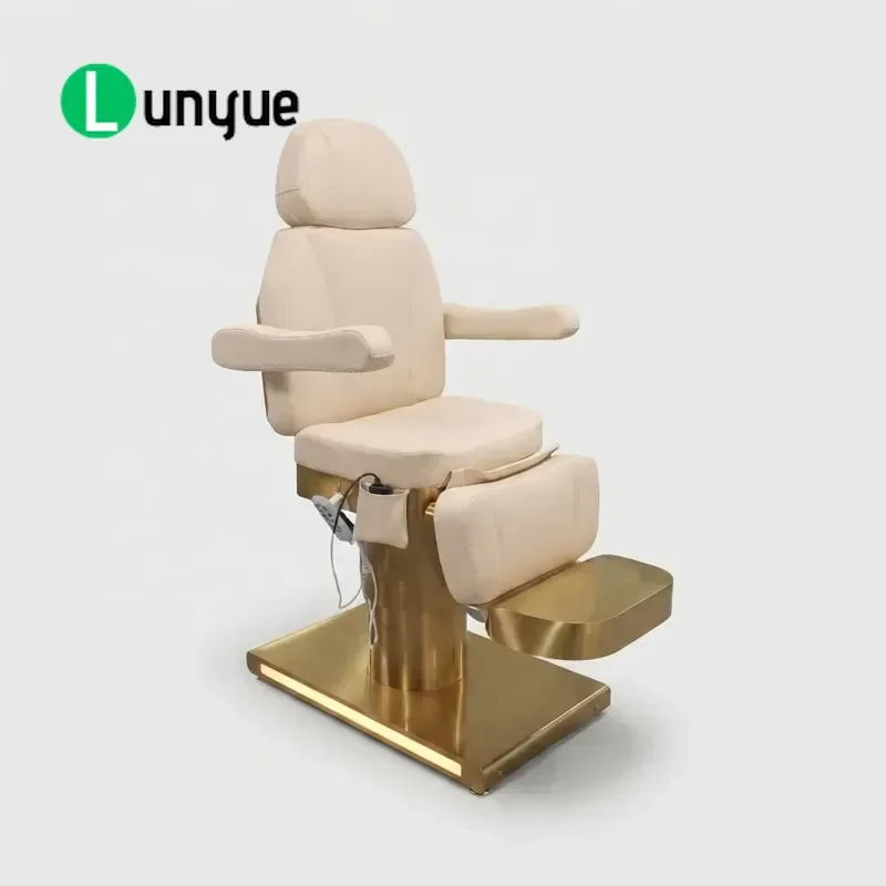 Multi Motor Adjustable Facial Bed Memory Foam Leather Backrest Leg Rest Pedal Control Beauty Skin Care Furniture