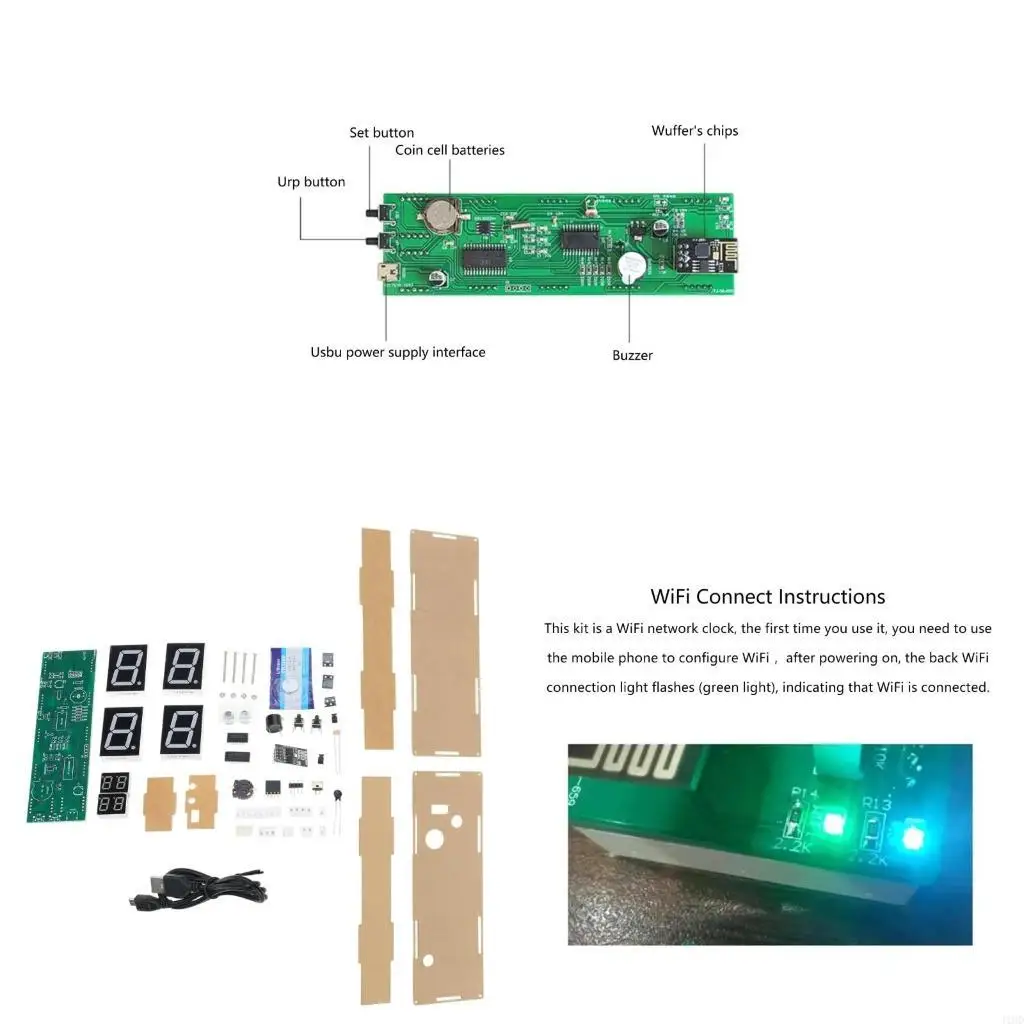 J1HD Maker Friendly 8 Digit Digital Tube Clock set with Online Connection Option